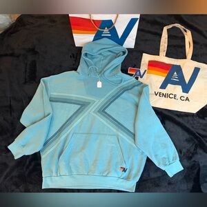 - NWT Aviator Nation BLAZE Relaxed hoodie Size Large + Tote bag